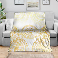 Cook Islands Gospel Day Blanket Happy Nuku Day Tiare Maori Gold LT14 - Polynesian Pride