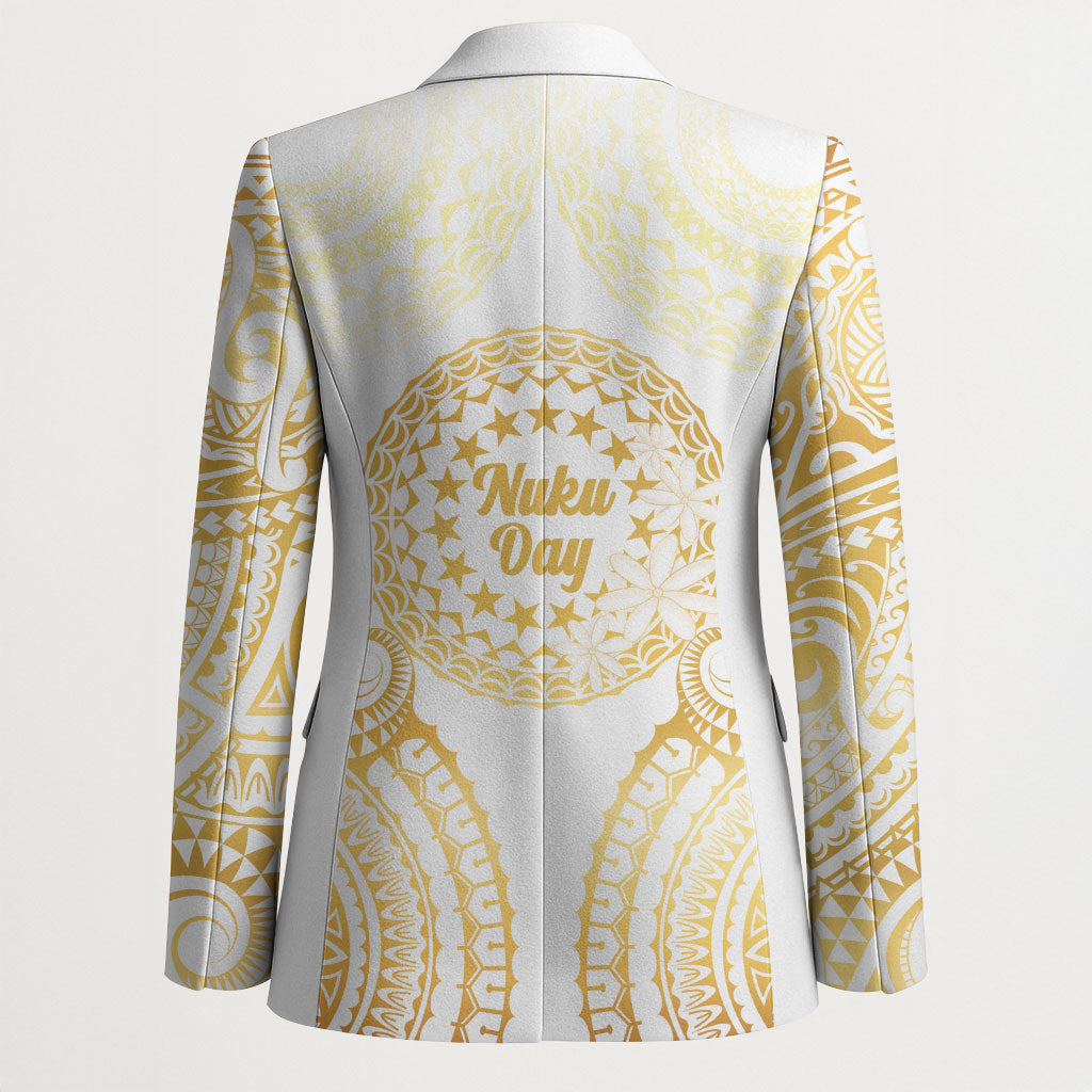 Cook Islands Gospel Day Blazer Happy Nuku Day Tiare Maori Gold LT14 - Polynesian Pride
