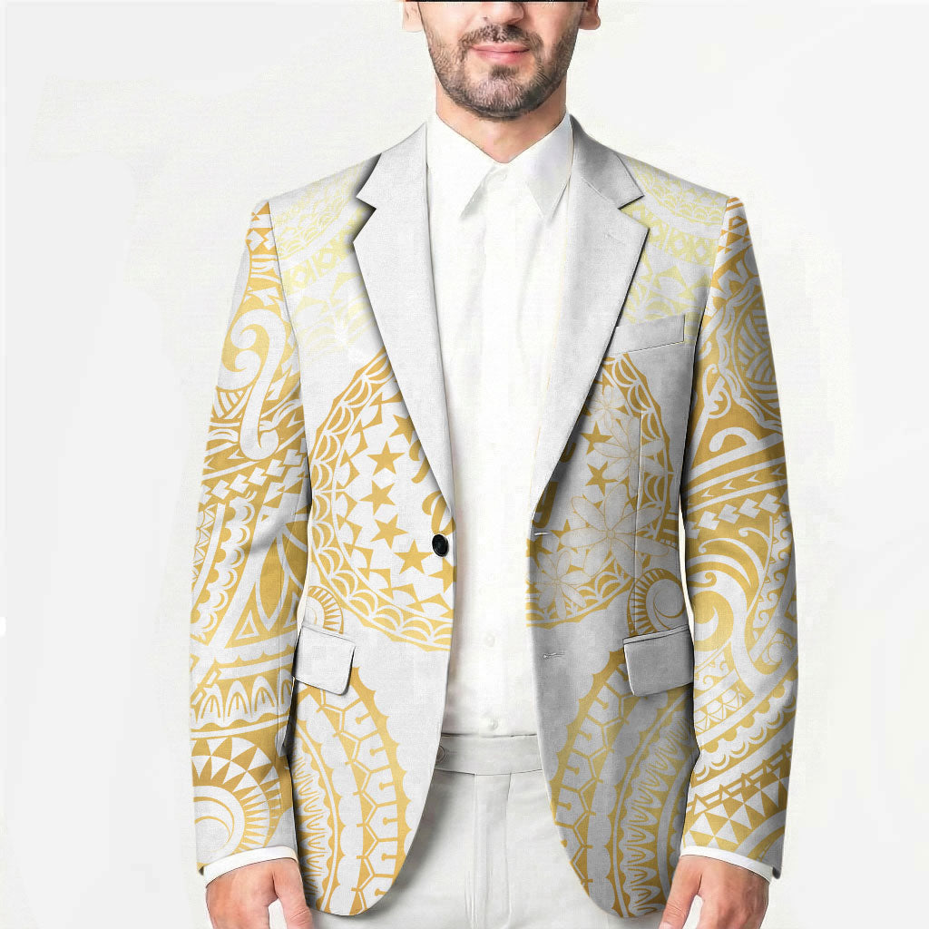 Cook Islands Gospel Day Blazer Happy Nuku Day Tiare Maori Gold LT14 - Polynesian Pride