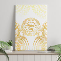 Cook Islands Gospel Day Canvas Wall Art Happy Nuku Day Tiare Maori Gold LT14 - Polynesian Pride