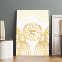 Cook Islands Gospel Day Canvas Wall Art Happy Nuku Day Tiare Maori Gold LT14 - Polynesian Pride