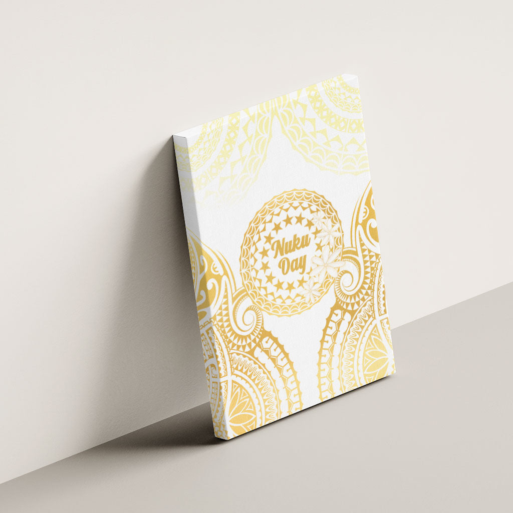 Cook Islands Gospel Day Canvas Wall Art Happy Nuku Day Tiare Maori Gold LT14 - Polynesian Pride