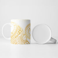 Cook Islands Gospel Day Ceramic Mug Happy Nuku Day Tiare Maori Gold LT14 - Polynesian Pride