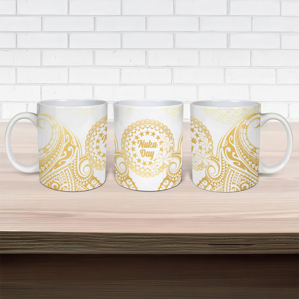 Cook Islands Gospel Day Ceramic Mug Happy Nuku Day Tiare Maori Gold LT14 - Polynesian Pride