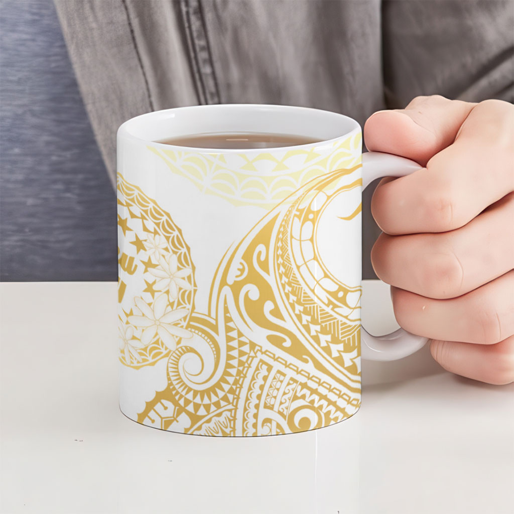 Cook Islands Gospel Day Ceramic Mug Happy Nuku Day Tiare Maori Gold LT14 - Polynesian Pride