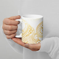 Cook Islands Gospel Day Ceramic Mug Happy Nuku Day Tiare Maori Gold LT14 - Polynesian Pride