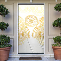 Cook Islands Gospel Day Door Cover Happy Nuku Day Tiare Maori Gold LT14 Gold - Polynesian Pride