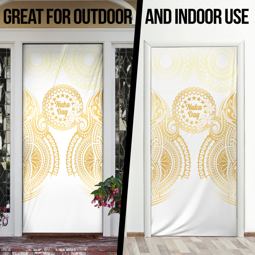 Cook Islands Gospel Day Door Cover Happy Nuku Day Tiare Maori Gold LT14 - Polynesian Pride