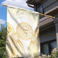 Cook Islands Gospel Day Garden Flag Happy Nuku Day Tiare Maori Gold LT14 - Polynesian Pride