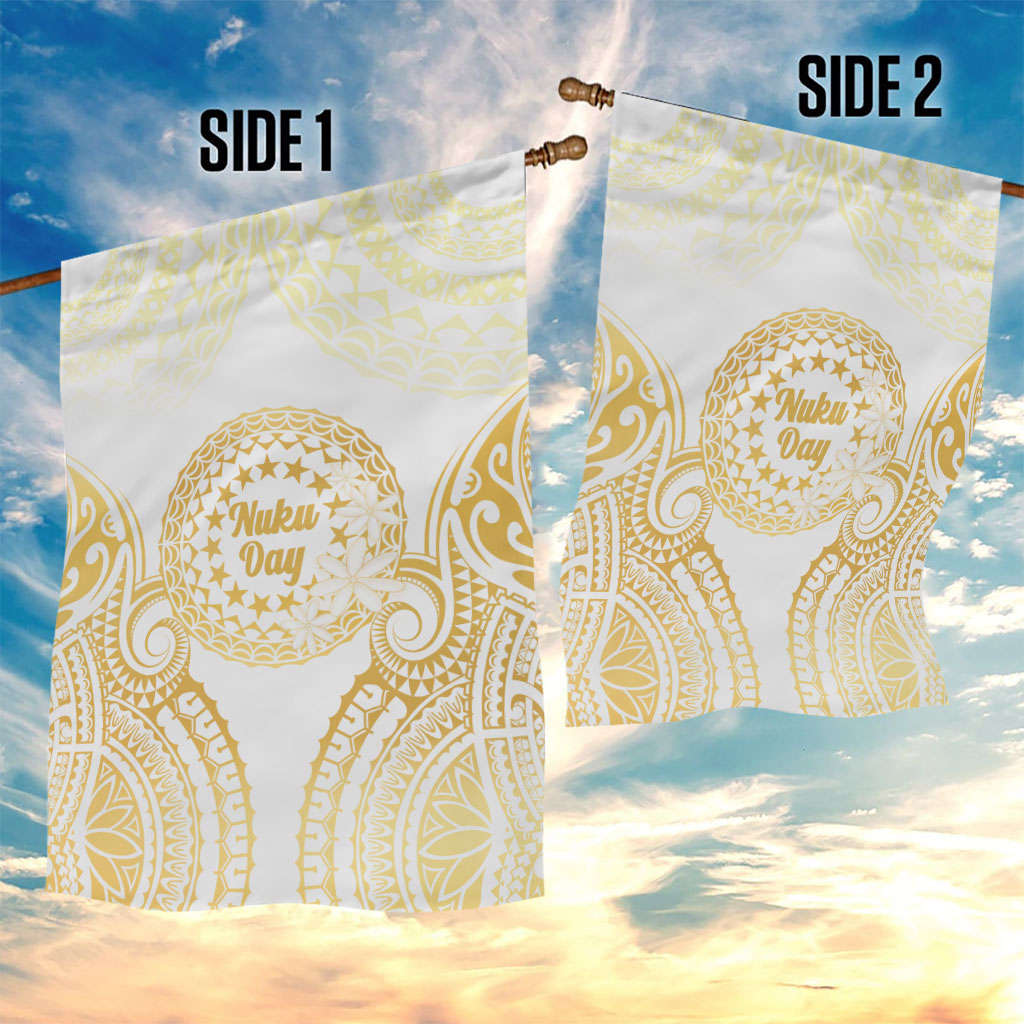 Cook Islands Gospel Day Garden Flag Happy Nuku Day Tiare Maori Gold LT14 - Polynesian Pride