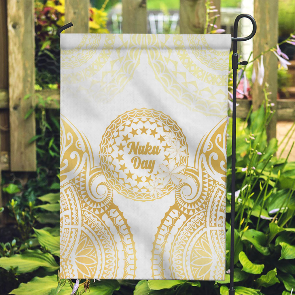 Cook Islands Gospel Day Garden Flag Happy Nuku Day Tiare Maori Gold LT14 Garden Flag Gold - Polynesian Pride
