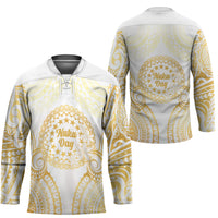 Cook Islands Gospel Day Hockey Jersey Happy Nuku Day Tiare Maori Gold LT14 - Polynesian Pride