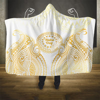 Cook Islands Gospel Day Hooded Blanket Happy Nuku Day Tiare Maori Gold LT14 - Polynesian Pride