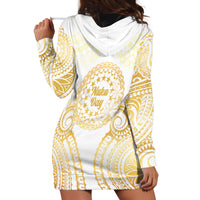 Cook Islands Gospel Day Hoodie Dress Happy Nuku Day Tiare Maori Gold LT14 - Polynesian Pride