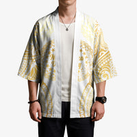 Cook Islands Gospel Day Kimono Happy Nuku Day Tiare Maori Gold LT14 - Polynesian Pride