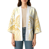 Cook Islands Gospel Day Kimono Happy Nuku Day Tiare Maori Gold LT14 - Polynesian Pride