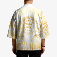 Cook Islands Gospel Day Kimono Happy Nuku Day Tiare Maori Gold LT14 - Polynesian Pride
