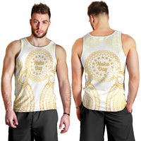 Cook Islands Gospel Day Men Tank Top Happy Nuku Day Tiare Maori Gold LT14 - Polynesian Pride