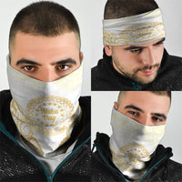 Cook Islands Gospel Day Neck Gaiter Happy Nuku Day Tiare Maori Gold LT14 - Polynesian Pride