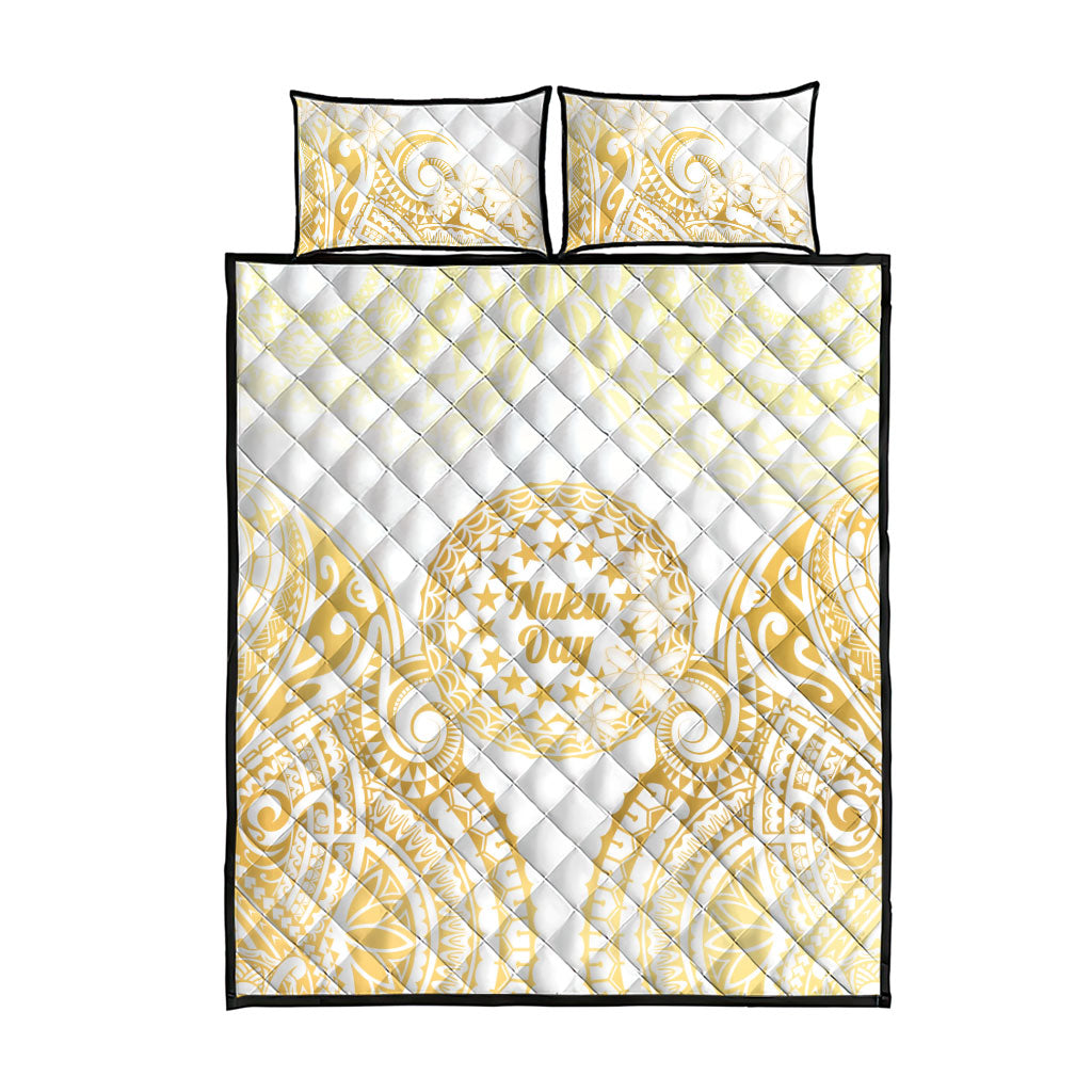 Cook Islands Gospel Day Quilt Bed Set Happy Nuku Day Tiare Maori Gold LT14 - Polynesian Pride