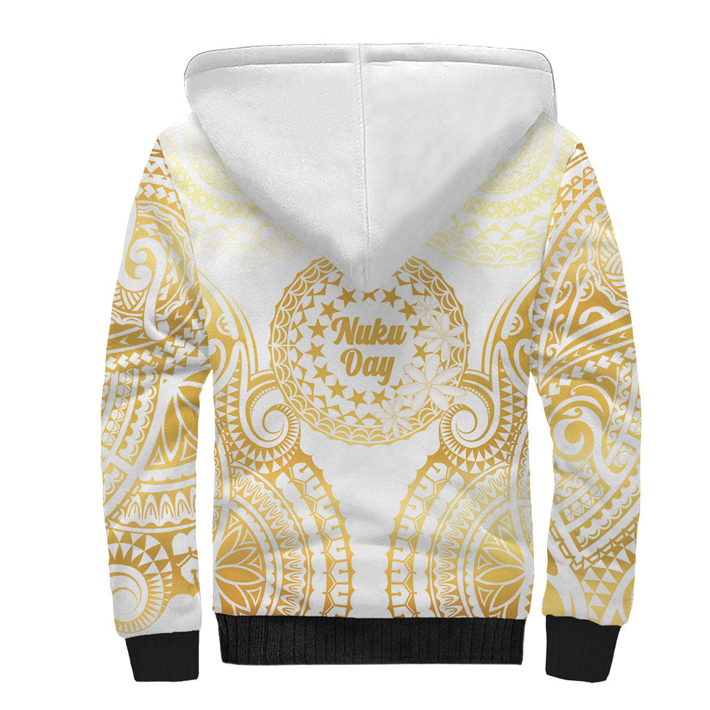 Cook Islands Gospel Day Sherpa Hoodie Happy Nuku Day Tiare Maori Gold LT14 - Polynesian Pride