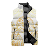 Cook Islands Gospel Day Sleeveless Puffer Jacket Happy Nuku Day Tiare Maori Gold LT14 - Polynesian Pride