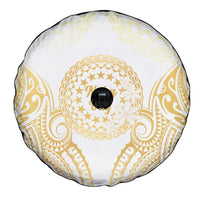 Cook Islands Gospel Day Spare Tire Cover Happy Nuku Day Tiare Maori Gold LT14 - Polynesian Pride