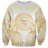 Cook Islands Gospel Day Sweatshirt Happy Nuku Day Tiare Maori Gold LT14 Unisex Gold - Polynesian Pride