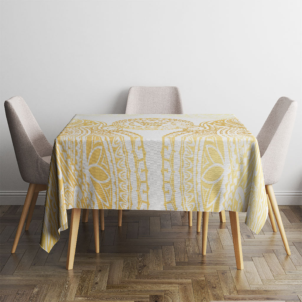 Cook Islands Gospel Day Tablecloth Happy Nuku Day Tiare Maori Gold LT14 - Polynesian Pride
