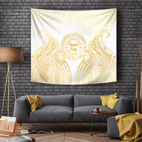 Cook Islands Gospel Day Tapestry Happy Nuku Day Tiare Maori Gold LT14 Gold - Polynesian Pride