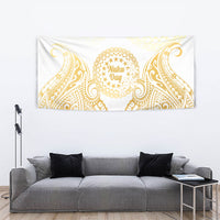 Cook Islands Gospel Day Tapestry Happy Nuku Day Tiare Maori Gold LT14 - Polynesian Pride