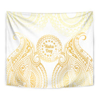 Cook Islands Gospel Day Tapestry Happy Nuku Day Tiare Maori Gold LT14 - Polynesian Pride