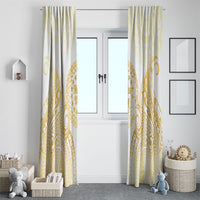 Cook Islands Gospel Day Window Curtain Happy Nuku Day Tiare Maori Gold LT14 - Polynesian Pride