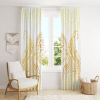 Cook Islands Gospel Day Window Curtain Happy Nuku Day Tiare Maori Gold LT14 - Polynesian Pride
