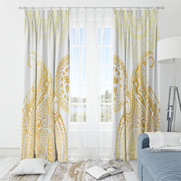 Cook Islands Gospel Day Window Curtain Happy Nuku Day Tiare Maori Gold LT14 - Polynesian Pride