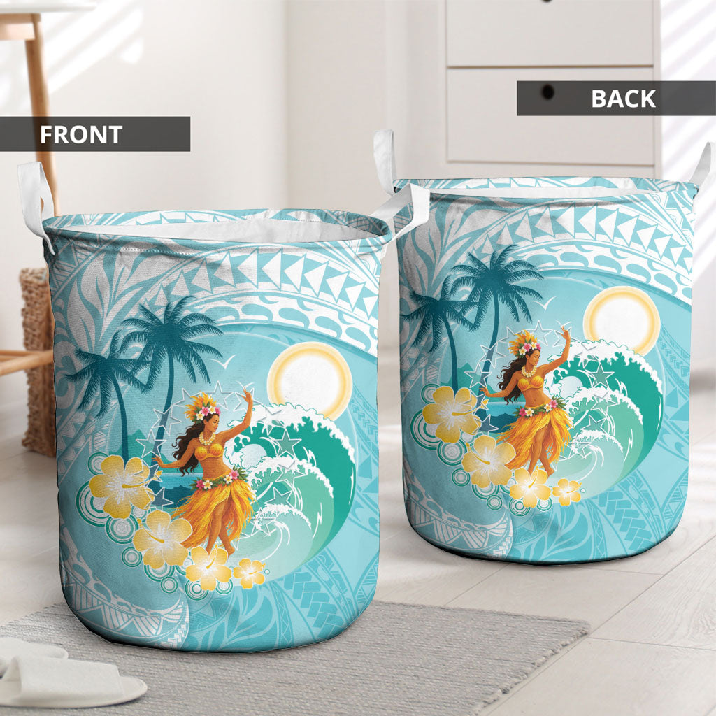 Ura Cook Islands Laundry Basket Kuki 'Airani Traditional Dance Tropical Vibes LT14 - Polynesian Pride