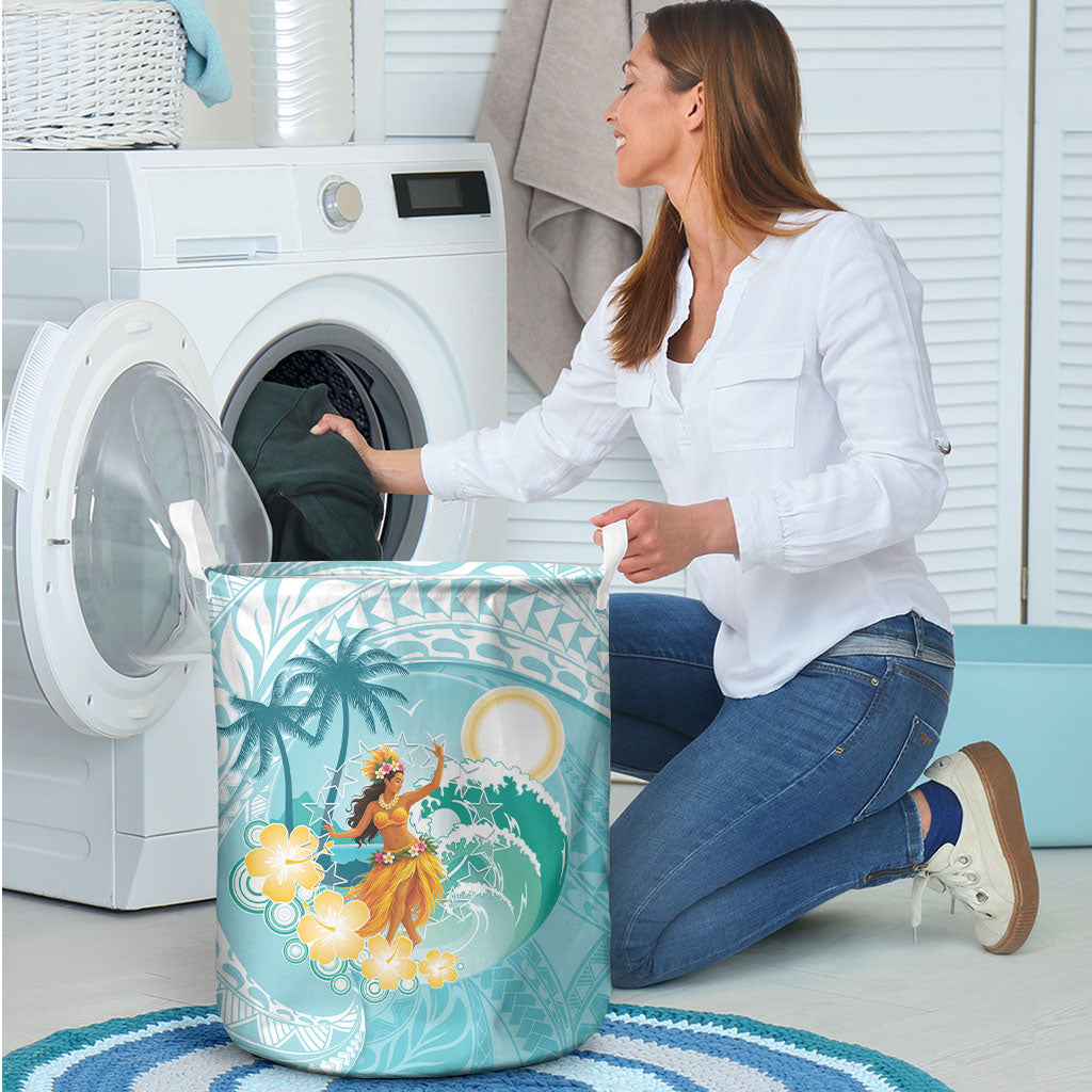 Ura Cook Islands Laundry Basket Kuki 'Airani Traditional Dance Tropical Vibes LT14 - Polynesian Pride