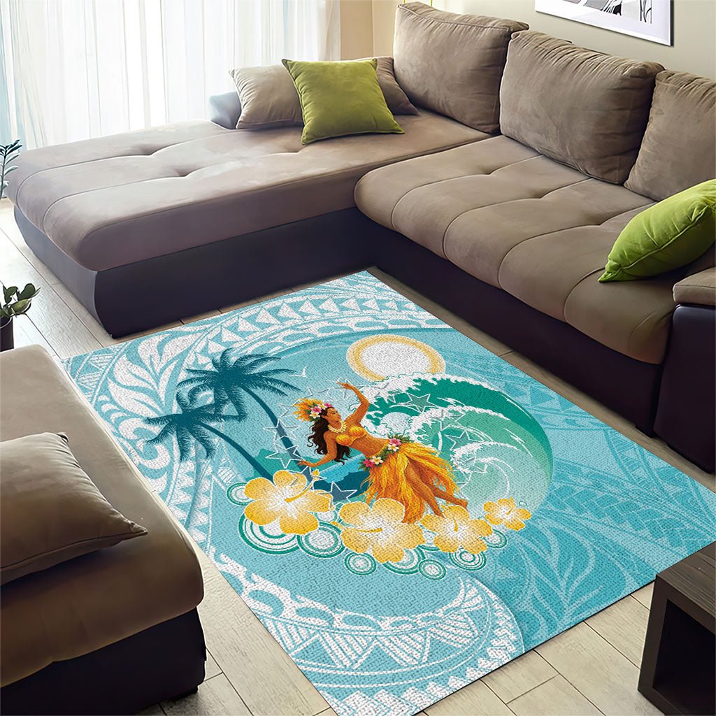 Ura Cook Islands Area Rug Kuki 'Airani Traditional Dance Tropical Vibes LT14 - Polynesian Pride