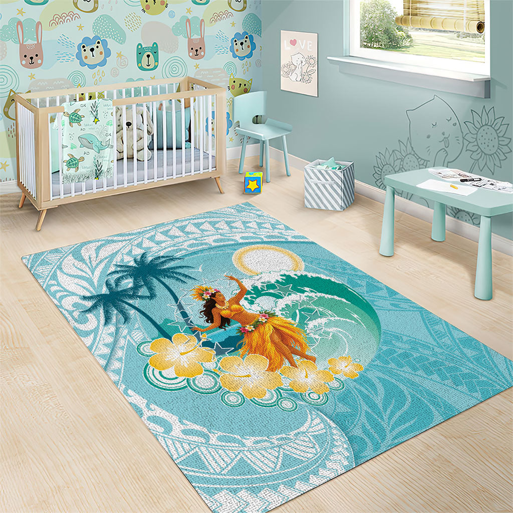 Ura Cook Islands Area Rug Kuki 'Airani Traditional Dance Tropical Vibes LT14 - Polynesian Pride