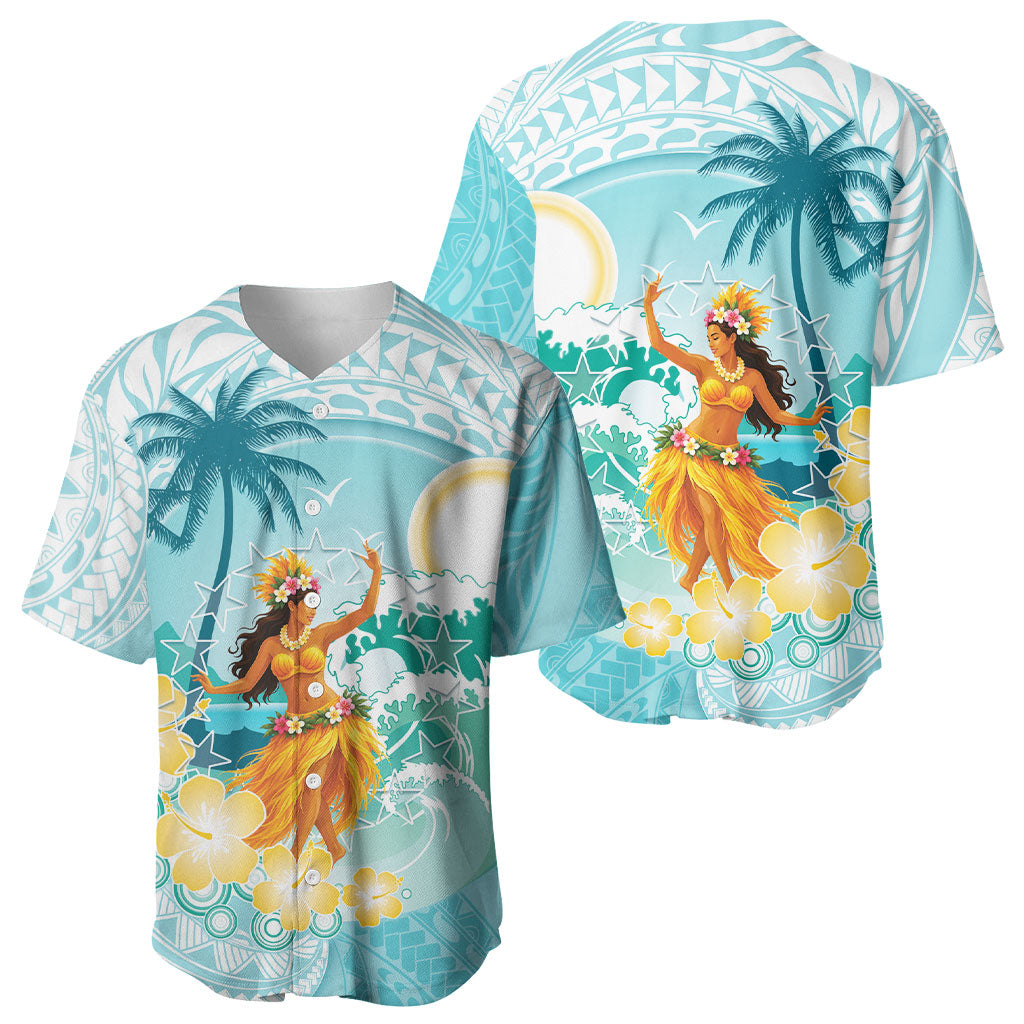 Ura Cook Islands Baseball Jersey Kuki 'Airani Traditional Dance Tropical Vibes LT14 - Polynesian Pride