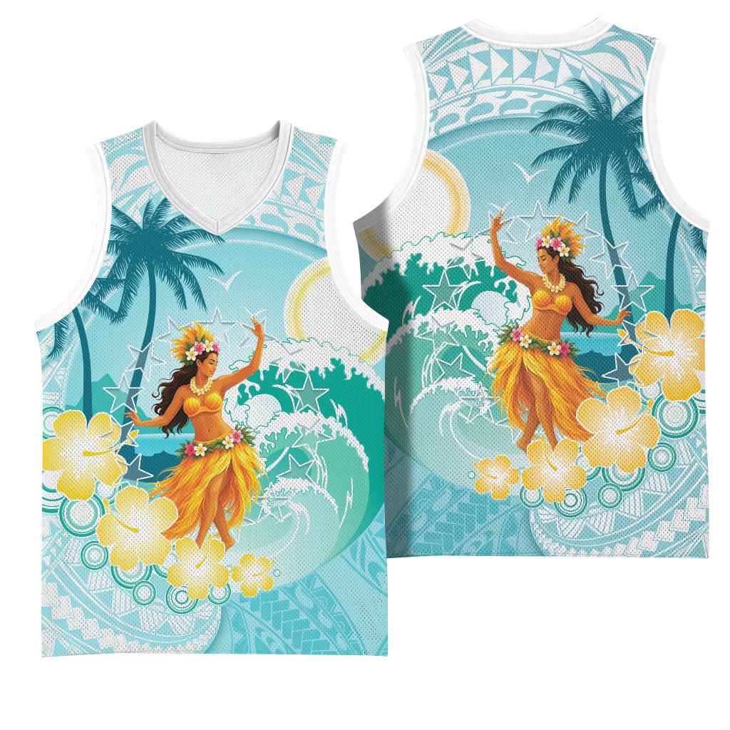 Ura Cook Islands Basketball Jersey Kuki 'Airani Traditional Dance Tropical Vibes LT14 - Polynesian Pride