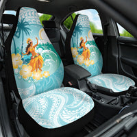 Ura Cook Islands Car Seat Cover Kuki 'Airani Traditional Dance Tropical Vibes LT14 One Size Cyan - Polynesian Pride