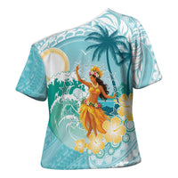 Ura Cook Islands Cross Shoulder Shirt Kuki 'Airani Traditional Dance Tropical Vibes LT14 - Polynesian Pride