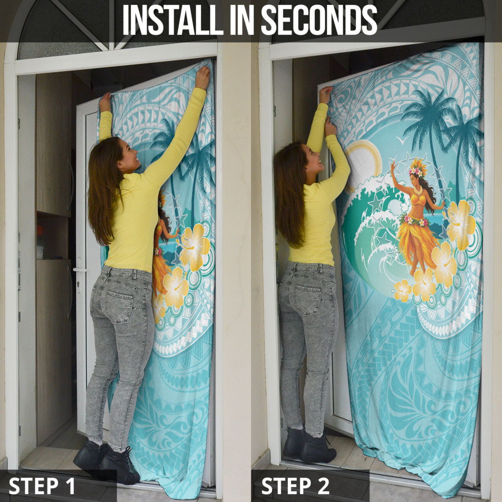 Ura Cook Islands Door Cover Kuki 'Airani Traditional Dance Tropical Vibes LT14 - Polynesian Pride