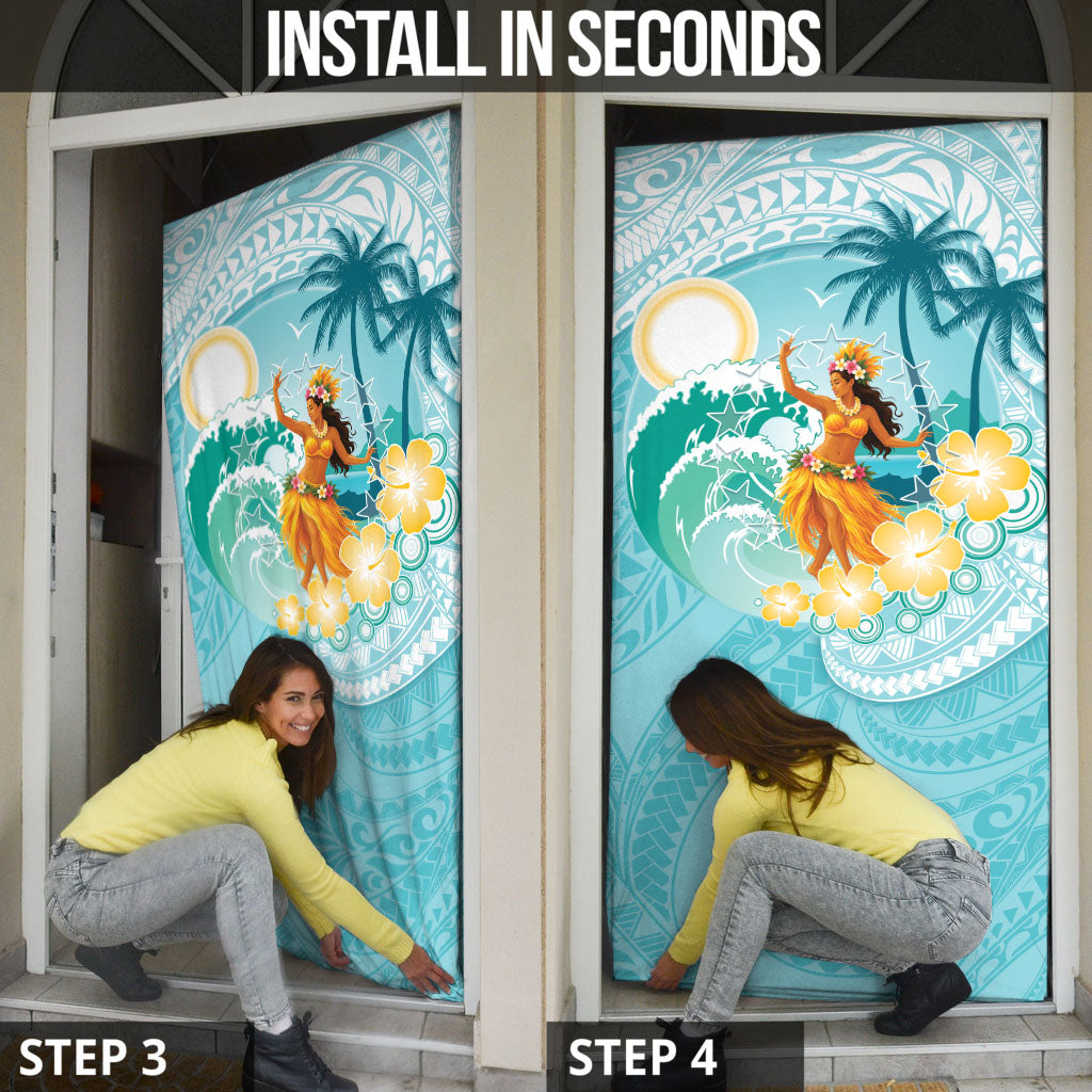 Ura Cook Islands Door Cover Kuki 'Airani Traditional Dance Tropical Vibes LT14 - Polynesian Pride