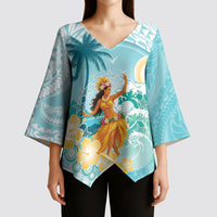 Ura Cook Islands Kimono Sleeve Blouse Kuki 'Airani Traditional Dance Tropical Vibes LT14 - Polynesian Pride