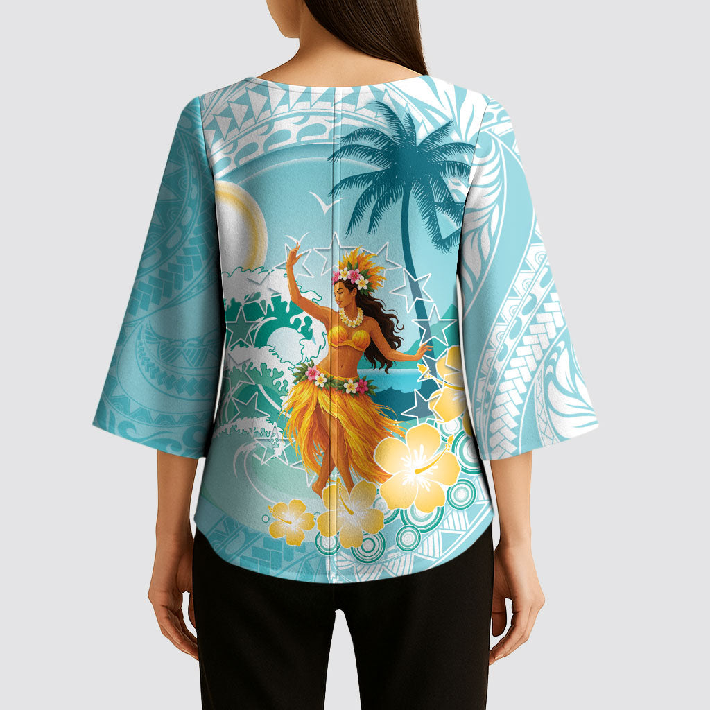 Ura Cook Islands Kimono Sleeve Blouse Kuki 'Airani Traditional Dance Tropical Vibes LT14 - Polynesian Pride