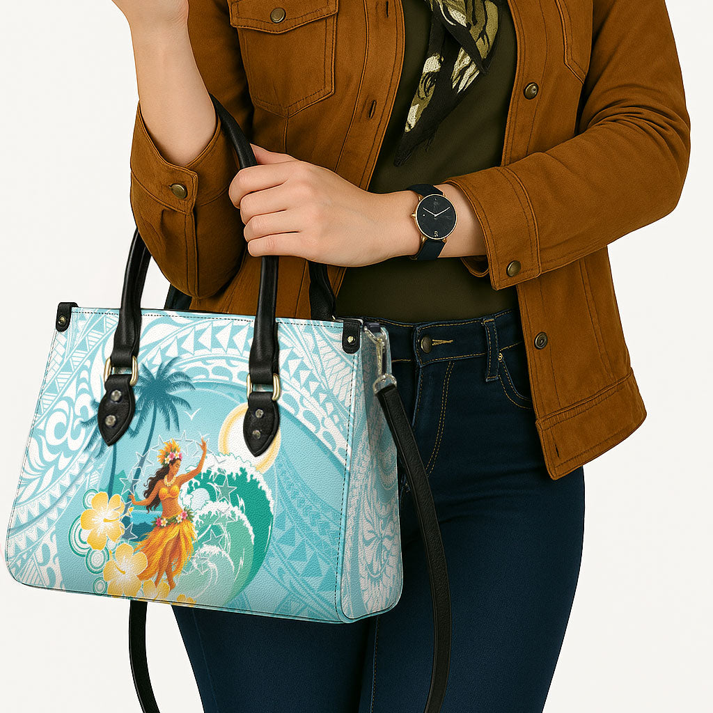 Ura Cook Islands Leather Bag Kuki 'Airani Traditional Dance Tropical Vibes LT14 - Polynesian Pride