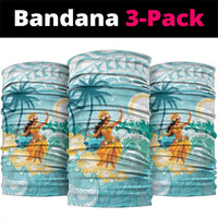 Ura Cook Islands Neck Gaiter Kuki 'Airani Traditional Dance Tropical Vibes LT14 package One Size: 25*50cm Cyan - Polynesian Pride