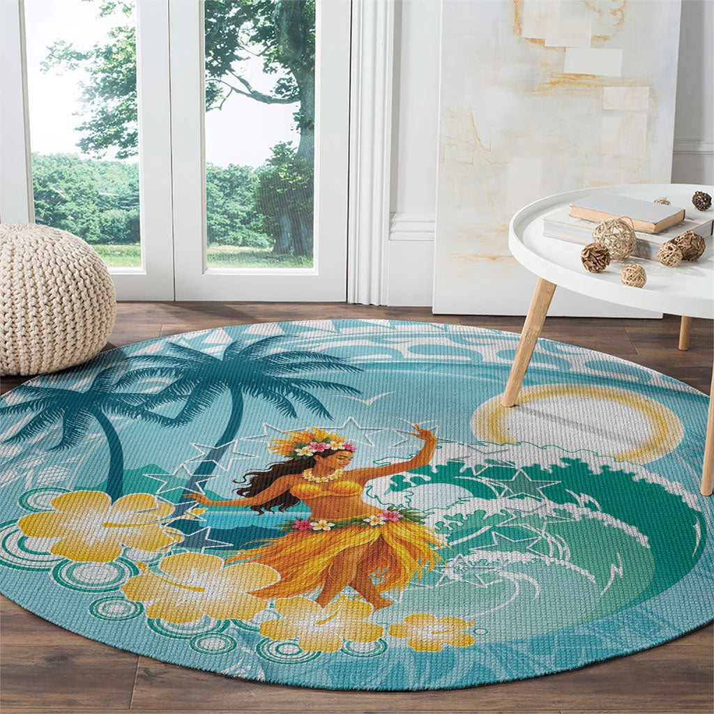 Ura Cook Islands Round Carpet Kuki 'Airani Traditional Dance Tropical Vibes LT14 - Polynesian Pride